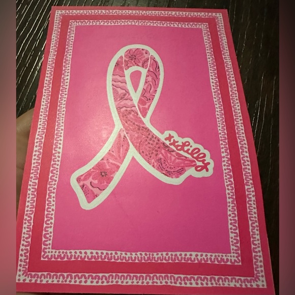 Lilly Pulitzer Breast Cancer Awareness Sticker - Cerise Pink Pinkie Promises - Picture 6 of 7